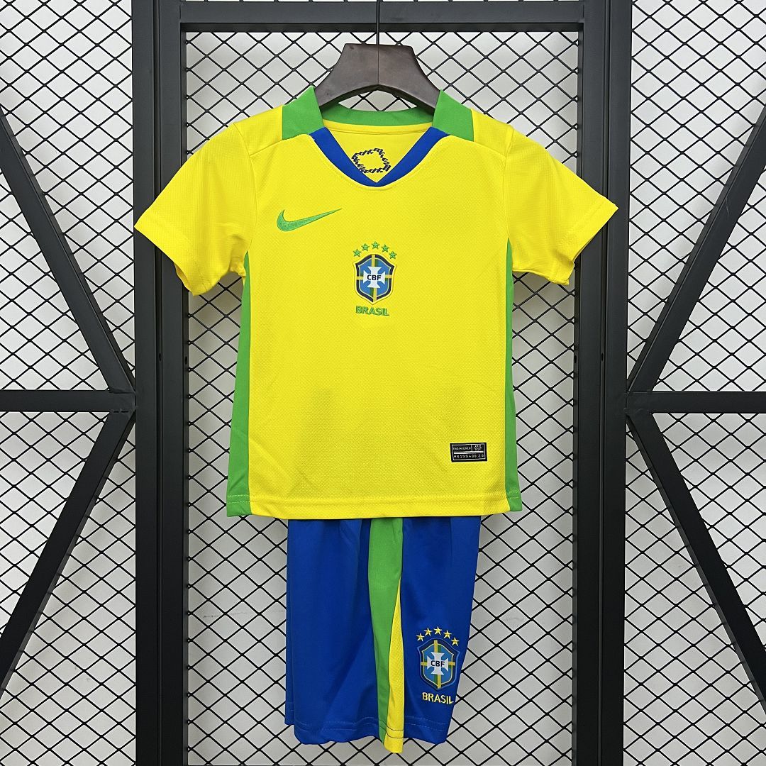 Maillot Brésil + Short pour enfants 2025 Coupe du Monde — Maillot de football