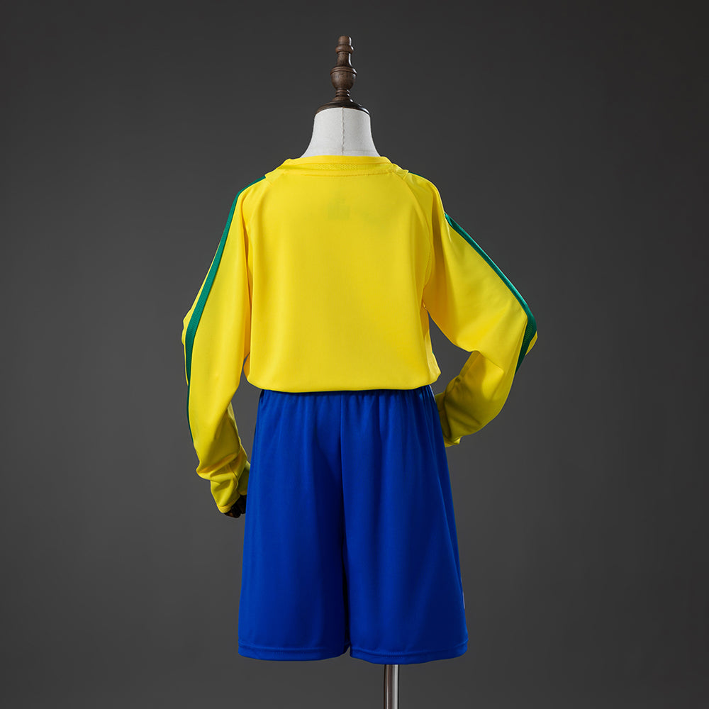 Maillot Brésil 2002 RÉTRO Manche longue pour enfant — Maillot de football