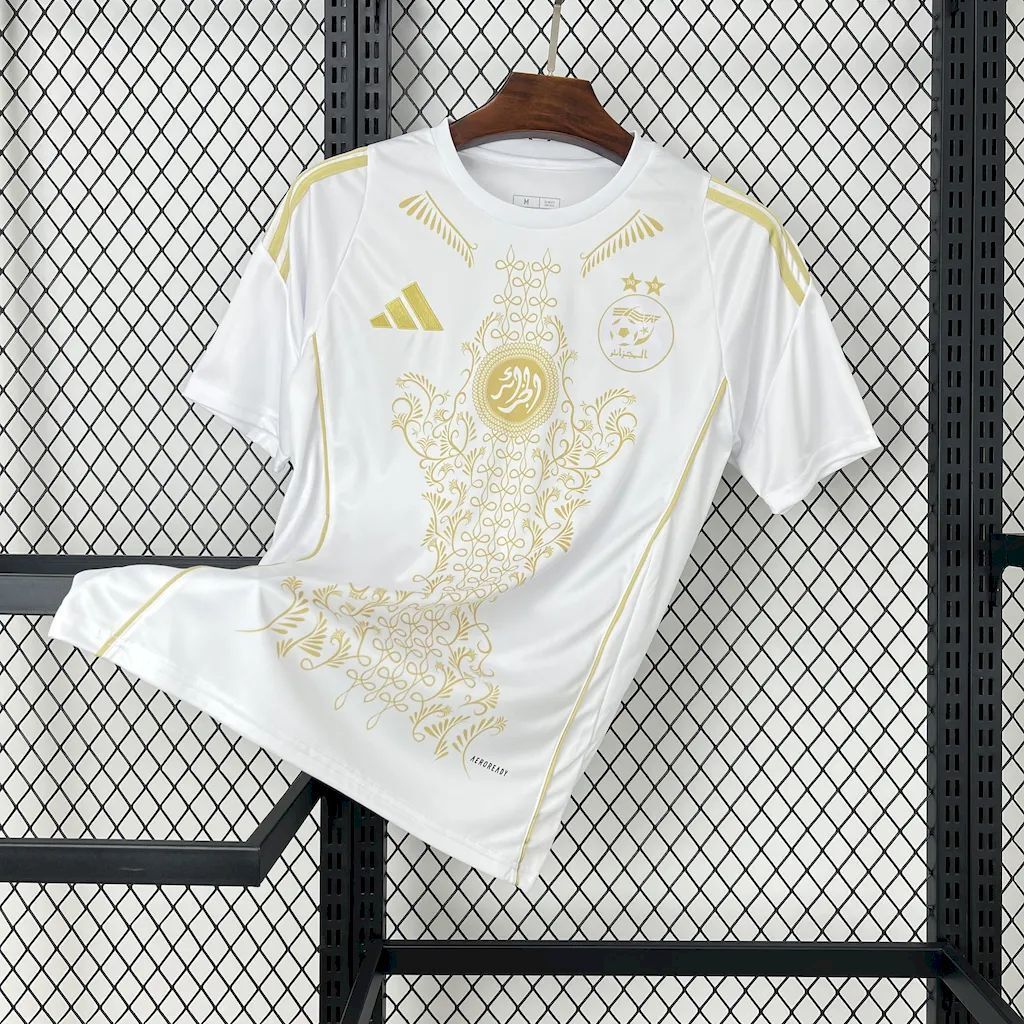 Maillot Algérie Blanc Chrome Fan Version 2025 — Maillot de football