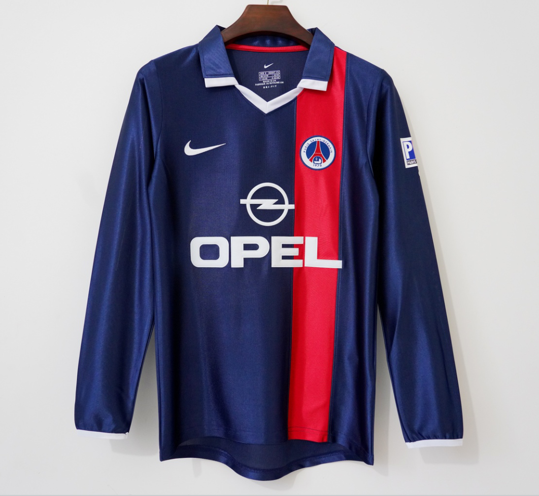 2001-2002 Maillot  PSG Domicile Retro Manches Longues — Maillot de football
