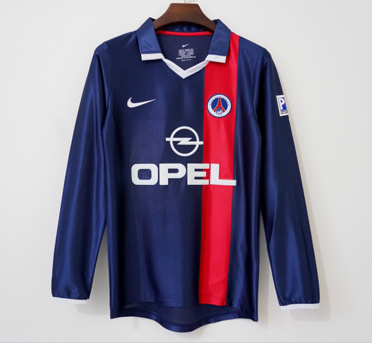 2001-2002 Maillot  PSG Domicile Retro Manches Longues — Maillot de football
