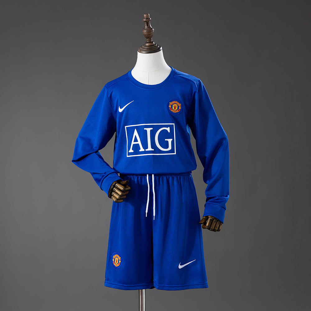 Maillot Manchester United Home Manche longue 2008/2009 pour enfant — Maillot de football