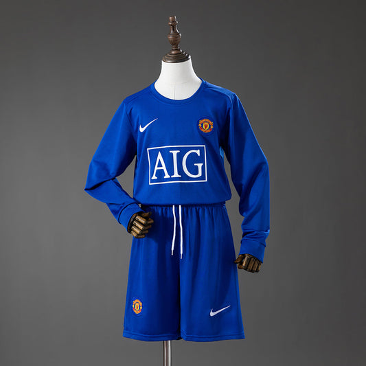 Maillot Manchester United Home Manche longue 2008/2009 pour enfant — Maillot de football