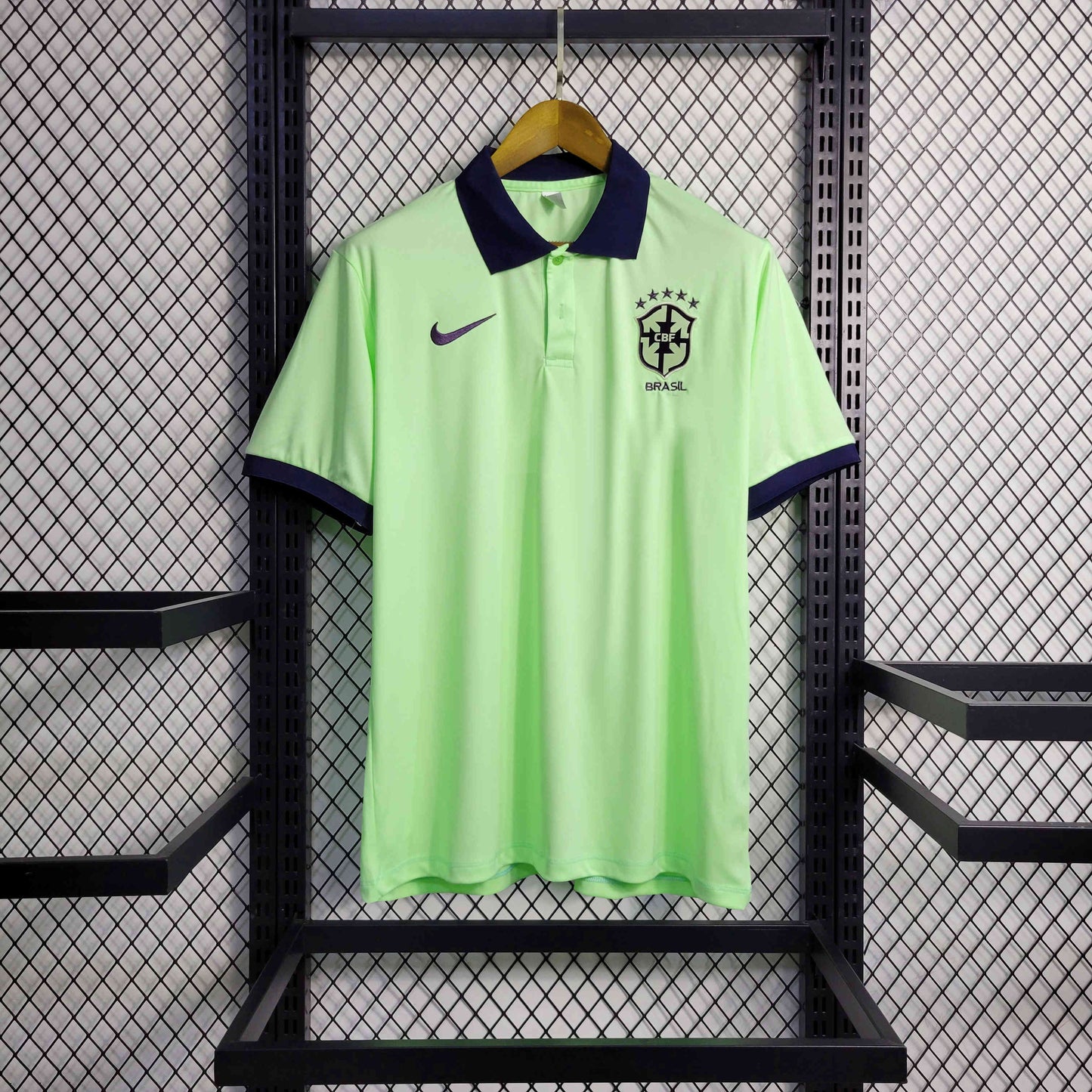 Maillot Brésil Vert Claire POLO 2022/2023 Version Fan — Maillot de football