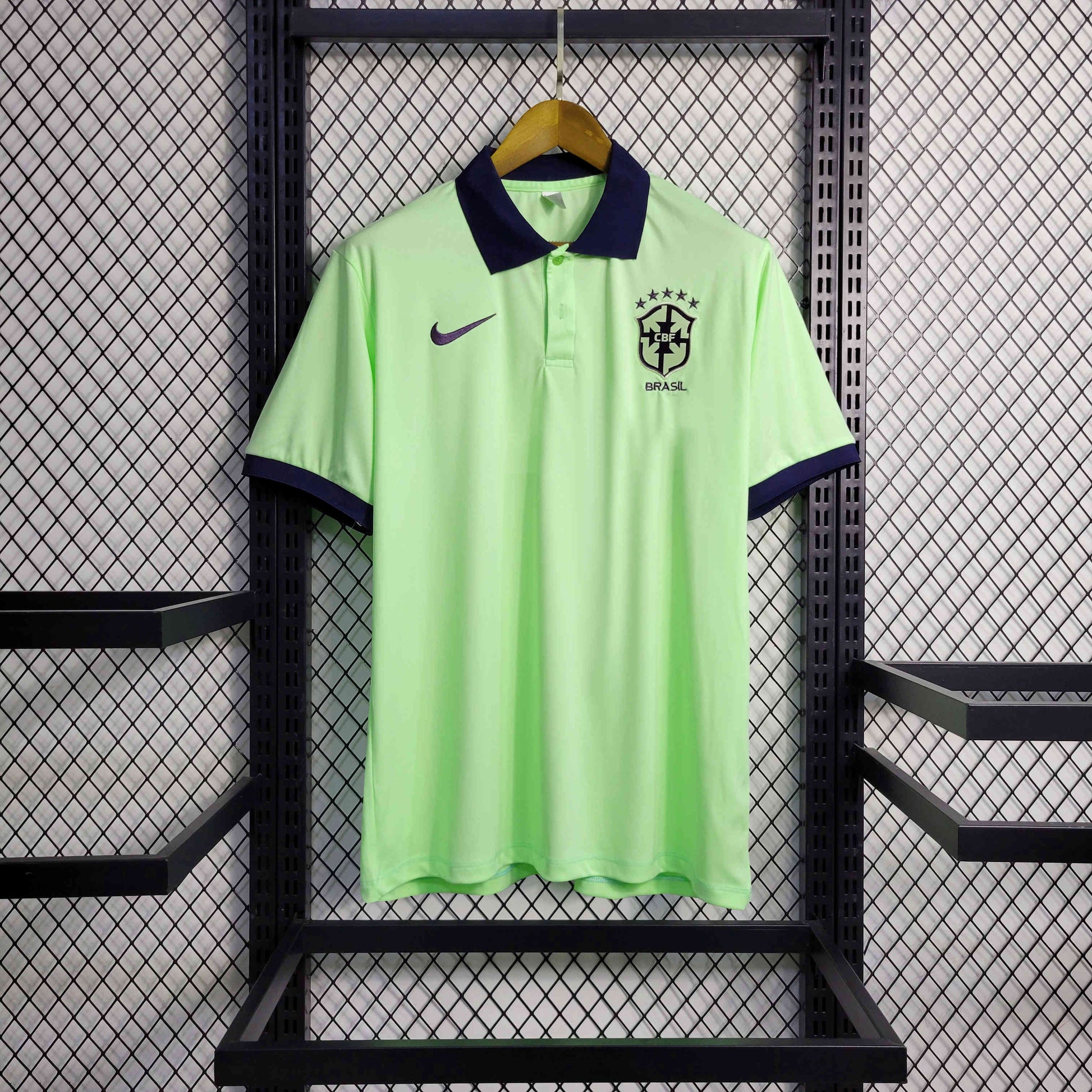 Maillot Brésil Vert Claire POLO 2022/2023 Version Fan — Maillot de football