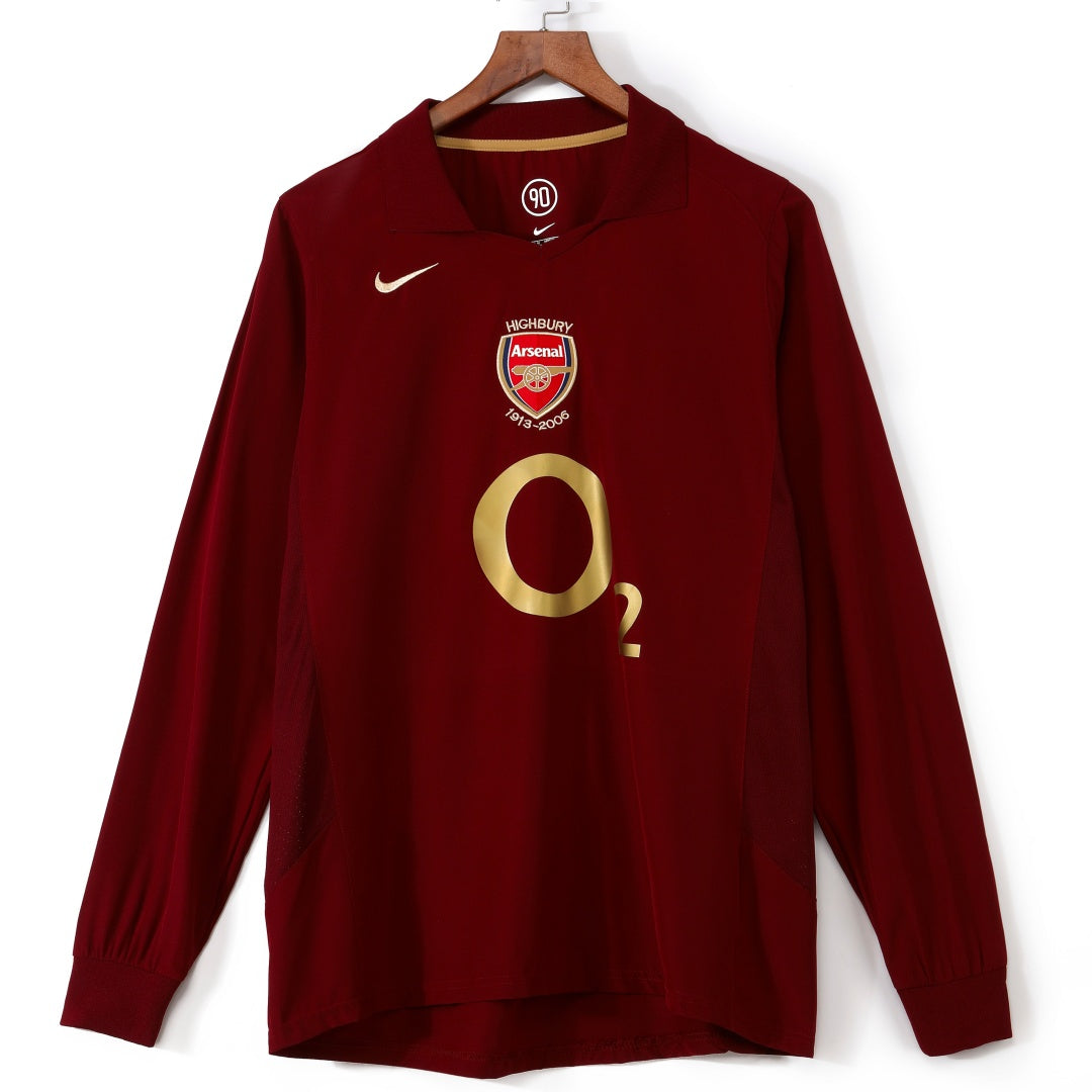 2005-2006 Maillot Arsenal Domicile Retro Manches Longues — Maillot de football