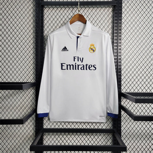 Maillot Real Madrid Fans Home RÉTRO 2016/2017 Manche Longue — Maillot de football