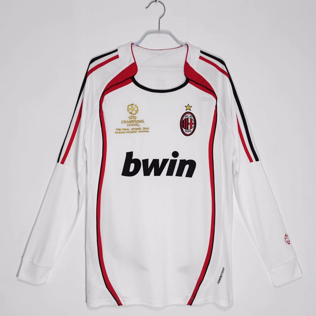 2006 2007 Maillot AC Milan Extérieur Rétro  Manches Longues — Maillot de football