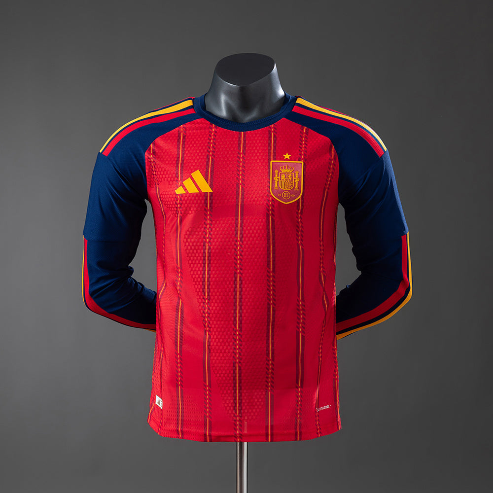 Maillot Manche Longue Espagne Player 2026/2027 Home Coupe du Monde — Maillot de football