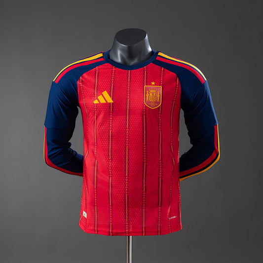 Maillot Manche Longue Espagne Player 2026/2027 Home Coupe du Monde — Maillot de football
